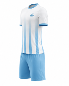Unisex Soccer Jersey Set <b>White</b> <b>Blue</b> Solid Short Sleeve Moisture Wicking Uniform Adult Regular Fit Custom Team Wear 100% - Product Image 4