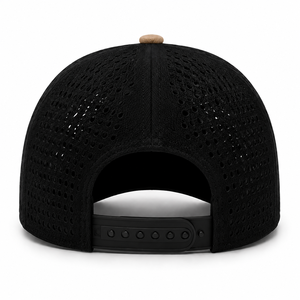 Casquette unisexe en maille kaki et noire avec visière incurvée, chapeau de sport respirant pour l'extérieur, logo personnalisé - Product Image 4