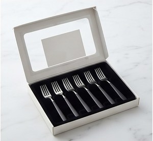 Ensemble de fourchettes minimalistes en acier inoxydable avec manches en plastique noir, compatibles lave-vaisselle, pour les mariages et la restauration - Product Image 6