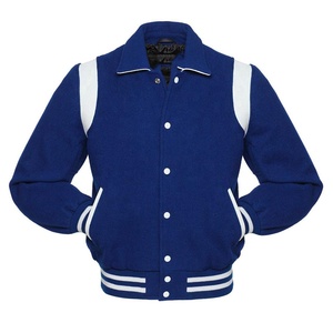 <b>Mens</b> Blue Varsity Letterman Jacket High Quality Leather Sleeves Custom Winter College Baseball Style - Product Image 1