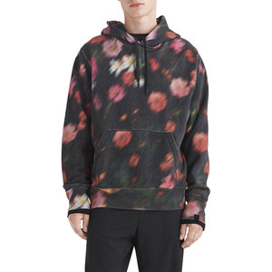 Sudadera con Capucha Estampada Floral Unisex, Corte Regular, Diseño de Bolsillo Tejido, Ropa Casual de Primavera, Sudaderas con Capucha para Hombre - Product Image 3