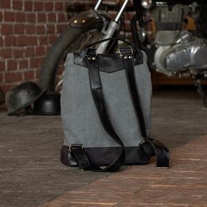 Sac à dos en cuir et toile, grand format, pour ordinateur portable, haute qualité, vente en gros, marque privée, usine LCB-0095 - Product Image 3