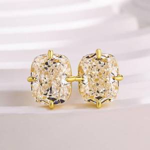 Moissanite 2CT Cushion Cut Diamond <b>Stud</b> <b>Earrings</b> For Women's 925 Sterling <b>Silver</b> Fine Jewelry For Anniversary Gift For Brides - Product Image 2