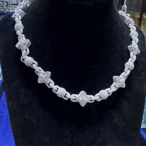 Collar de Cadena Cubana con Bola de Flores Estilo Hip Hop, Plata 925, Joyería de Diamantes Moissanita para Rapper, Fiesta, Regalo - Product Image 4