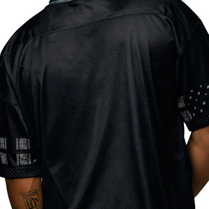 Camiseta Urbana Personalizada de Hip-Hop, Ropa Masculina de Moda Urbana, Jersey de Fútbol Americano Negro, Holgado y Transpirable, de Malla - Product Image 6