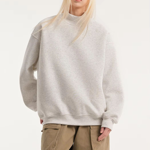 Sweatshirt Manufacturer Wholesale Custom Vintage Cotton Blends Mock Neck Sweatshirts Men's Women's Mockneck Sweatshirts - Product Image 5