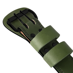 <b>Back</b> <b>Support</b> Heavy Duty Breathable Gym Fitness Weight Lifting Leather Belt Customizable Color Two Prong Design Professional - Product Image 3