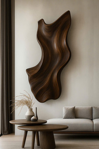 Sculpture en bois modulaire artisanale, art en bois organique, meubles muraux pour salon, mur en bois unique, anniversaire - Product Image 3