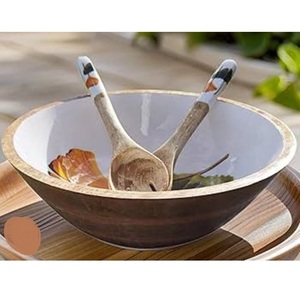 Cuencos de Madera Hechos a Mano para Servir, Ecológicos, de Resina y Madera, Forma Redonda, para Uso en el Hogar y Hoteles - Product Image 3