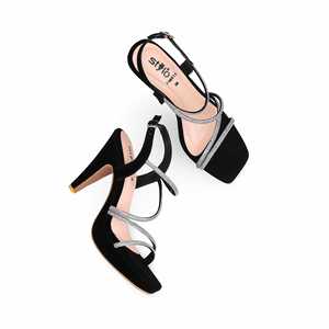 รองเท้าแตะเจ้าสาวส้น FN6011สีดำหรูหรา - Product Image 1