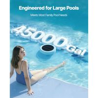 Ioniseur solaire pour piscine D0100X3KBU6 45000 Gal, nettoyeur d'eau flottant automatique hexagonal, purificateur sans chlore