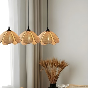 Lámpara colgante de ratán para niños, diseño de pétalos de flores, pantalla de lámpara natural de la mejor calidad para dormitorio de niños - Product Image 5