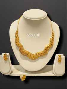 AWAIS HOUSE - Juego de Collar con Diamantes Engastados en Forma de Infinito, Chapado en Oro de 6 Gramos, para Mujeres Africanas, para Compromiso, Boda o Fiesta - Product Image 5