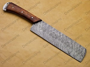Couteau à découper en acier damas fait main sur mesure avec étui en cuir |   Couteau à découper la viande forgé robuste, vente en gros - Product Image 5