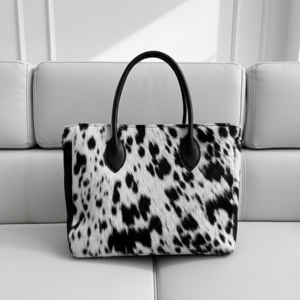 Sac fourre-tout tendance à imprimé léopard en fourrure véritable pour femme, style ouvert, usage quotidien toutes saisons - Product Image 6