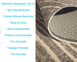 Tapis moderne personnalisable en laine/soie, noué à la main, antidérapant, adapté aux animaux domestiques, abstrait, pour exercices, prière, salon, bar, différentes tailles - Product Image 5