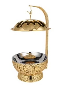 Ensemble de vaisselle de luxe fait main en acier inoxydable avec support argenté, résistant au congélateur, pour réchaud de buffet – Designs élégants de haute qualité - Product Image 3