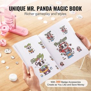 Panda libro magico ergonomico arco manico punzonatrice 3-IN-1 pulsante per 1/1.25/2.28 pollici 300 pezzi forniture artigianali - Product Image 5