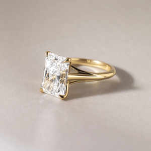 EtherStar Jewels 3ct Radiant Cut Lab Grown Diamond <b>Split</b> Shank Engagement <b>Ring</b> 18K Yellow Gold Solitaire <b>Ring</b> for Women - Product Image 1