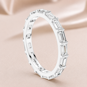 แหวนเพชรทรงบาแกตต์ เพชรเพาะเลี้ยงในห้องปฏิบัติการ แหวนเพชรแบบ Eternity Band เครื่องประดับแต่งงานสุดหรู ผลิตจากทองคำแท้ 10K 14K 18K และเงินแท้ 925 935 - Product Image 2