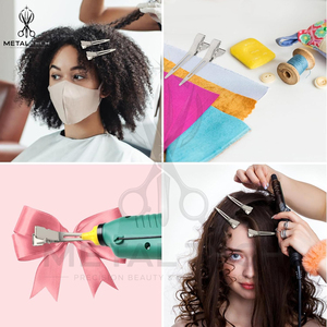 Pinces à cheveux professionnelles en métal haute tension pour la coiffure, barrettes de séparation type bec de canard, accessoires de salon de coiffure en gros - Product Image 4