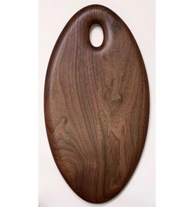 Tabla de cortar y picar redonda de madera de lujo premium con bandeja artesanal de acacia/nogal con asa - Product Image 5