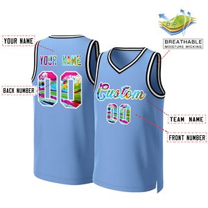 Custom Basketball Jersey V-Neck Sleeveless Sublimated Print Mesh 100% Polyester Breathable Unisex Adult Summer Plant <b>Pattern</b> - Product Image 4