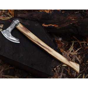 High Quality Axe Forged Steel Head Wood Handle <b>Engraved</b> Design Survival <b>Tool</b> - Product Image 1