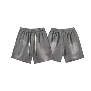 Shorts en coton délavé style vintage pour homme, shorts de sport décontractés respirants pour adulte - Product Image 3