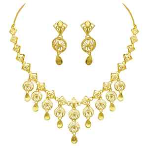 Ensemble de bijoux de mariée plaqué or micro 14K 18K 24K en gros, parure de bijoux de conception turque, ensemble de bijoux traditionnels, colliers de mode en laiton - Product Image 3