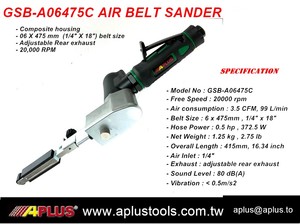 Lijadora de Banda Neumática APLUS GSB-A06457C con Carcasa Compuesta, 6x475mm, 20,000 RPM, Escape Trasero, Certificación OEM ISO9001 - Product Image 4