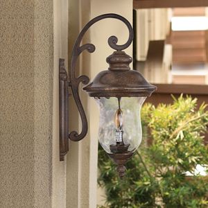 Lampada da parete esterna Vintage resistente alle intemperie luce trasparente in vetro impermeabile da parete da esterno per Patio di un pezzo senza lampadina - Product Image 1