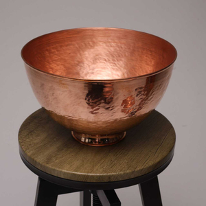 Bol de pédicure en cuivre pur de qualité durable, de forme ronde, finition antique martelée, avec poignée latérale, meilleur bol de spa en cuivre - Product Image 5