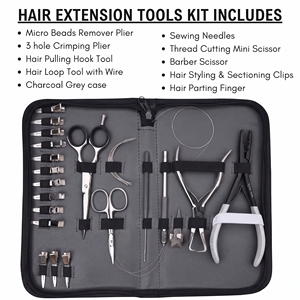 Salon <b>Hair</b> Extension Tools Set Micro Link Pliers Bead Opening Tool Loop Hook Needle Crimping Plier Sectioning <b>Clips</b> - Product Image 2