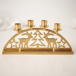 Wholesale Antique <b>Silver</b> Metal Advent Candle Arch 4 Tier Christmas <b>Candlestick</b> Holder with Filigree Pinecone Scrollwork for Sale - Product Image 5