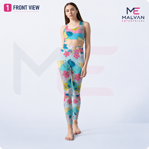 Pantalones de Yoga/Leggings para Mujer, Sublimados, de Poliéster/Spandex, con Logotipo Personalizado, Alta Elasticidad, Estiramiento en Cuatro Direcciones, Impresos, Superventas - Product Image 1