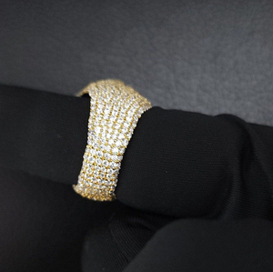 Anillo Cruzado de Plata de Ley 925 con Incrustaciones de Moissanita Estilo Hip Hop, Chapado en Rodio, Regalo de Boda, Moderno para Hombre - Product Image 4