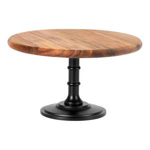 Best selling Round Wood Cake Black base Stand Handmade Pedestal Dessert Display <b>for</b> Wedding Birthday Party <b>Table</b> <b>for</b> hotel - Product Image 1