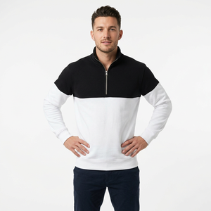 Wholesale <b>Half</b> <b>Zip</b> <b>Sweatshirt</b> Factory Heavyweight French Terry <b>Sweatshirt</b> Relaxed Fit <b>Half</b> <b>Zip</b> <b>Sweatshirt</b> - Product Image 6