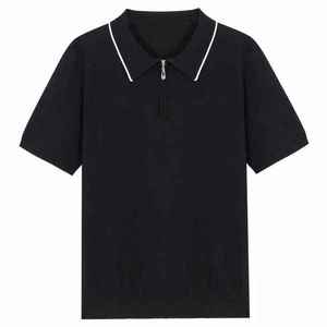 Chemise décontractée pour homme de haute qualité, unie, tricotée, séchage rapide, manches courtes, coupe moderne, pour le quotidien et les activités de plein air - Product Image 1