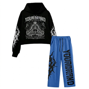 Vêtements de sport pour la gym, sweat-shirt unisexe en coton lourd, taille plus, logo personnalisé, broderie 3D, taille élastique, vêtements de fitness - Product Image 1