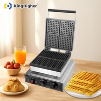 Gaufrier belge électrique antiadhésif à 4 tranches en acier Conception en nid d'abeille Machine de vente au détail de snacks à haute productivité utilisée
