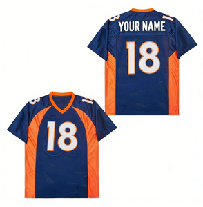Maillots de football américain personnalisés, vêtements de sport d'été courts, 100% polyester, séchage rapide, protection UV, marque privée pour les écoles - Product Image 3