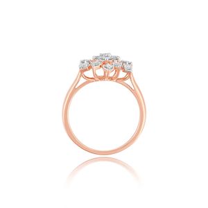แหวนทองคำ 14K โรสโกลด์ ประดับเพชรทรงกลมเพาะเลี้ยงรูปดาวกระจายลายดอกไม้ - Product Image 3