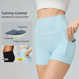 Shorts de yoga taille haute pour femmes, personnalisables, sans coutures, pour les programmes de branding. - Product Image 6