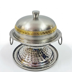 Vente en gros de bols à dattes en métal avec couvercle, finition dorée de luxe, calligraphie arabe, faits à la main, écologiques, décoration de table pour les fêtes - Product Image 6