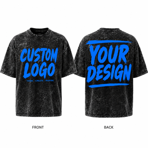 T-shirt surdimensionné personnalisé avec logo pour homme, style streetwear, délavé à l'acide, respirant, écologique, en coton vieilli, manches courtes, col rond, jersey - Product Image 1