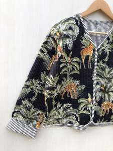 เสื้อแจ็คเก็ตผ้าฝ้ายพิมพ์ลายอินดิโก้สไตล์โบฮีเมียน บุใยหนานุ่ม ระบายอากาศได้ดี ใส่ได้ทุกฤดู สำหรับผู้หญิง สั่งตรงจากผู้ค้าส่ง - Product Image 5