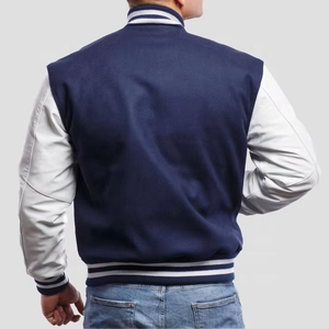 Trending OEM Men's Varsity <b>Jacket</b> Stand Vintage Autumn Custom Front <b>Fleece</b> <b>Lining</b> Breathable Baseball Bomber <b>Jacket</b> For Men - Product Image 2