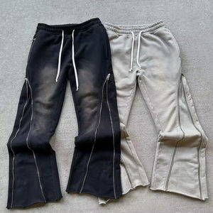 Nouveau style 2025 – Pantalon évasé en coton pour homme, délavé à l'acide, effet soleil, coupe ample, en toile, pour l'hiver - Product Image 4